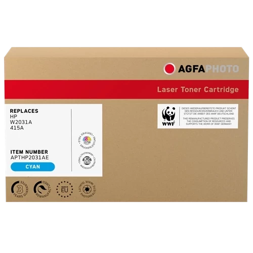 Agfa Photo Toner für HP 415A ( W2031A ) Cyan Original Recycling mit Chip