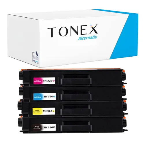 TONEREXPERT Premium Kompatibel für Brother TN-326 Tonerkartusche Schwarz Cyan Magenta Gelb Spar-Set