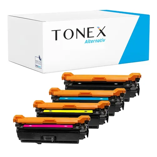 TONEX alternativ für HP 504X / CE250X Toner Schwarz Cyan Magenta Gelb 4er-Pack