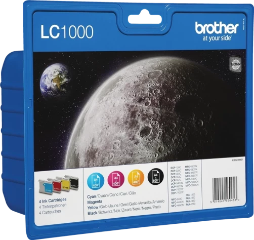 Brother Original LC-1000 / LC1000VALBPDR Tintenpatrone Schwarz Multipack