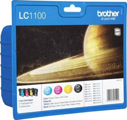 Original Brother LC1100VALBPDR / LC-1100 Tinte Schwarz Cyan Magenta Gelb bis zu 1425 Seiten