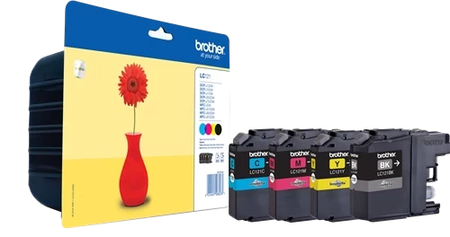 Original Brother LC-121 Tinte Schwarz Cyan Magenta Gelb Multipack