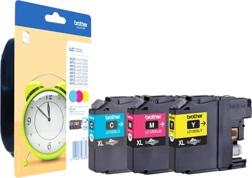 Original Brother LC-125XL Tinte Cyan Magenta Gelb Multipack