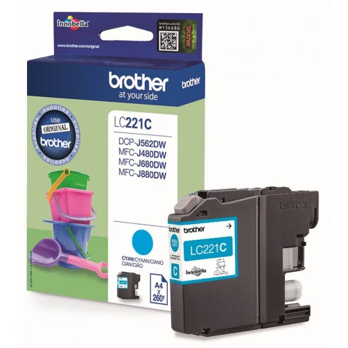 Brother Original LC-221C Tintenpatrone Cyan bis zu 260 Seiten 4ml