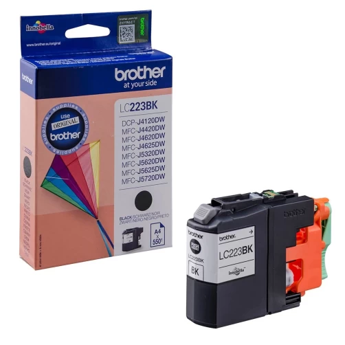 Brother Original LC-223BK Tintenpatrone Schwarz bis zu 550 Seiten 12ml