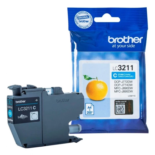 Brother Original LC-3211C Tintenpatrone Cyan bis zu 200 Seiten