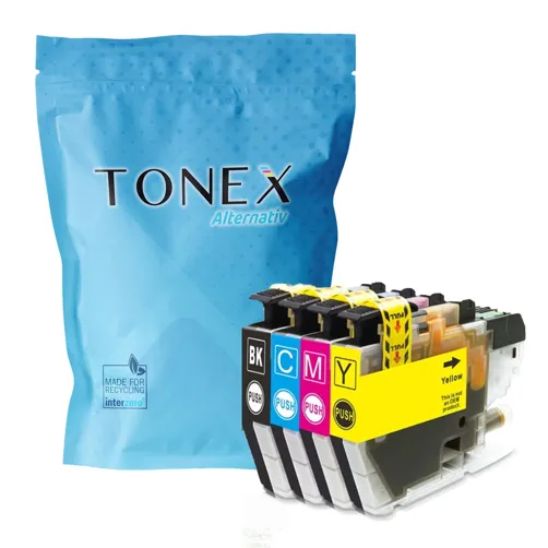 TONEX alternativ für Brother LC-3213 Tinte Schwarz Cyan Magenta Gelb Spar-Set