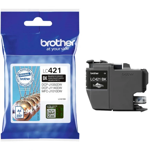 Original Brother LC-421BK Tinte Schwarz bis zu 200 Seiten