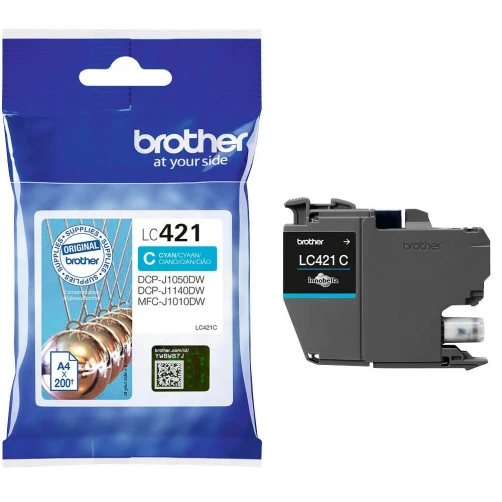 Brother Original LC-421C Tintenpatrone Cyan bis zu 200 Seiten