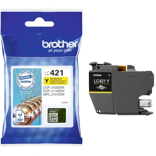 Original Brother LC-421Y Tinte Gelb bis zu 200 Seiten