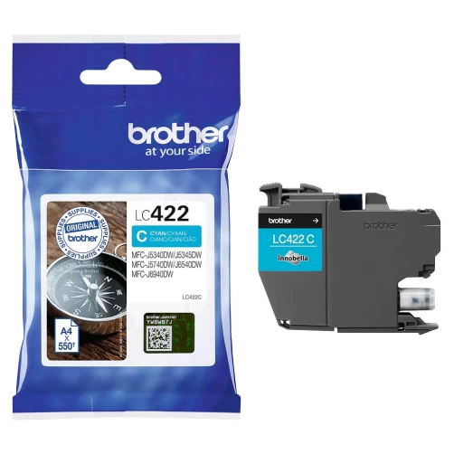 Original Brother LC-422 Tinte Cyan bis zu 550 Seiten