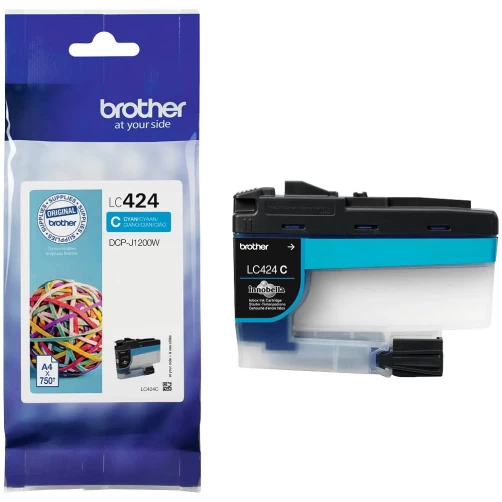 Brother Original LC-424 Tintenpatrone Cyan bis zu 750 Seiten