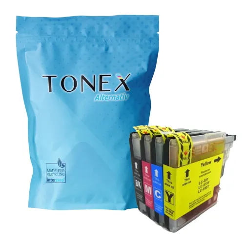 TONEX alternativ für Brother LC-985 Tinte Schwarz Cyan Magenta Gelb bis zu 300 Seiten Spar-Set