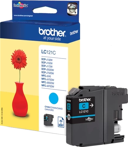 Brother Original LC-121C Tintenpatrone Cyan bis zu 300 Seiten 4ml