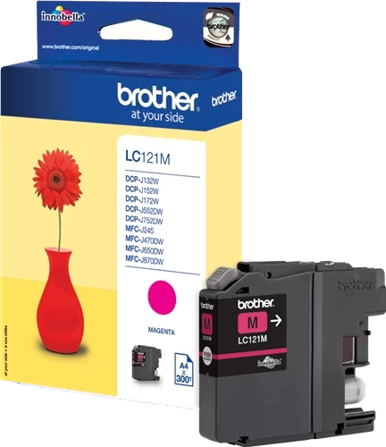 Brother Original LC-121M Tintenpatrone Magenta bis zu 300 Seiten 4ml