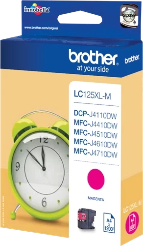 Brother Original LC-125XLM Tintenpatrone Magenta bis zu 1200 Seiten 11ml