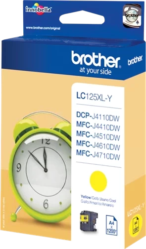 Brother Original LC-125XLY Tintenpatrone Gelb bis zu 1200 Seiten 10ml