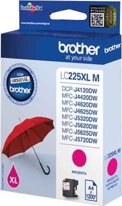 Brother Original LC-225XLM Tintenpatrone Magenta bis zu 1200 Seiten 12ml