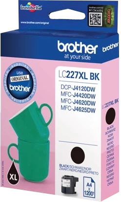 Original Brother LC-227XLBK Tinte Schwarz bis zu 1200 Seiten 25ml