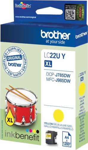 Original Brother LC22UY Tinte Gelb bis zu 1200 Seiten