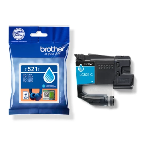 Original Brother LC521C Tinte Cyan bis zu 500 Seiten