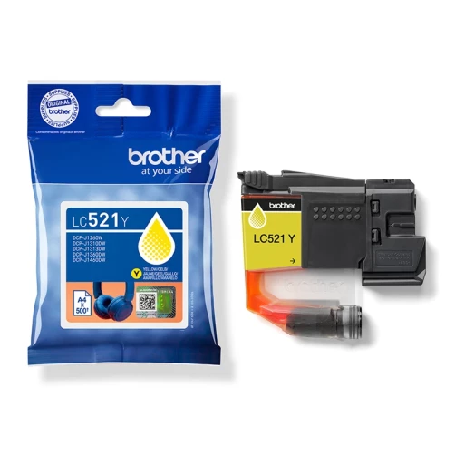 Original Brother LC521Y Tinte Gelb bis zu 500 Seiten