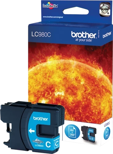 Brother Original LC-980C Tintenpatrone Cyan bis zu 260 Seiten 5ml