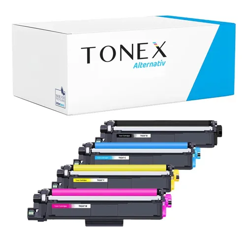 TONEX alternativ für Brother TN-247 Toner Schwarz Cyan Magenta Gelb 4er-Pack Spar-Set