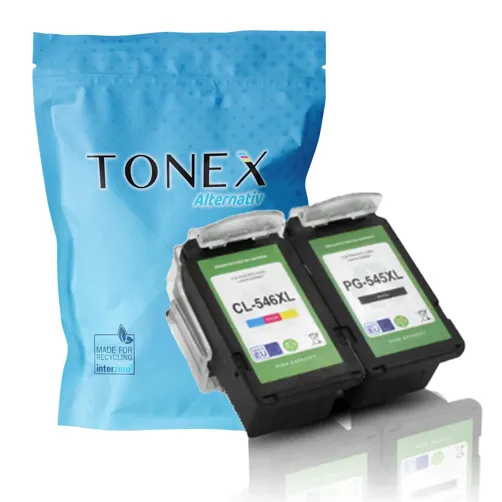 TONEX alternativ für Canon PG-545XL + CL-546XL / 8286B006 Tinte Schwarz Color bis zu 400 Seiten 400ml Spar-Set