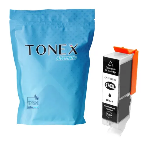 TONEX alternativ für Canon PGI-570PGBKXL / 0318C001 Tinte Schwarz bis zu 750 Seiten 24ml