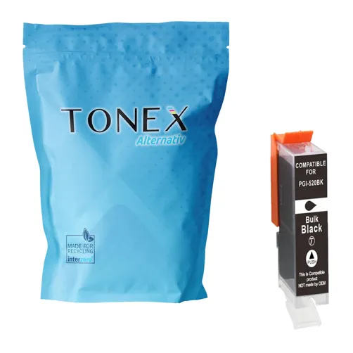 TONEX alternativ für Canon CLI-521BK / 2933B001 Tinte Schwarz bis zu 1250 Seiten