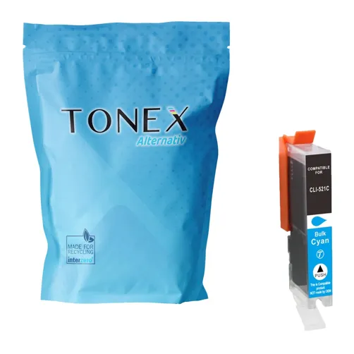 TONEREXPERT Premium Kompatibel für Canon CLI-521C / 2934B001 Tintenpatrone Cyan bis zu 448 Seiten