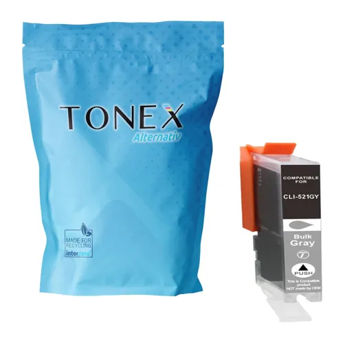 TONEX alternativ für Canon CLI-521GY / 2937B001 Tinte Grau bis zu 500 Seiten