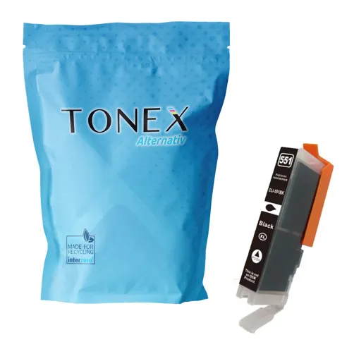 TONEX alternativ für Canon CLI-551XLBK / 6443B001 Tinte Schwarz bis zu 1795 Seiten