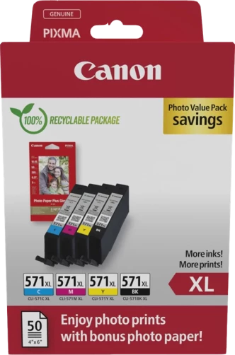 Original Canon CLI-571 XL Tinte Schwarz Cyan Magenta Gelb bis zu 2885 Seiten