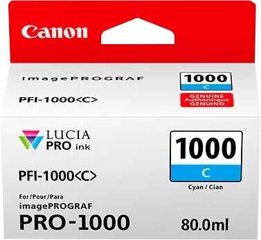 Original Canon PFI-1000C / 0547C001 Tinte Cyan bis zu 5025 Seiten 80ml