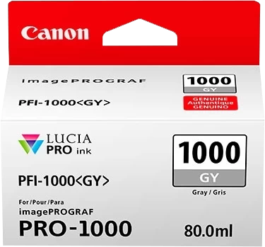 Original Canon PFI-1000GY / 0552C001 Tinte Grau bis zu 1465 Seiten 80ml