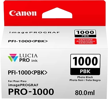 Canon Original PFI-1000PBK / 0546C001 Tintenpatrone Foto Schwarz bis zu 2205 Seiten 80ml