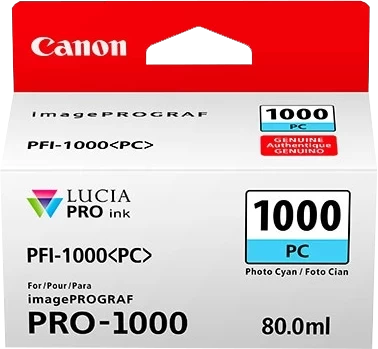 Canon Original PFI-1000PC / 0550C001 Tintenpatrone Photo Cyan bis zu 5140 Seiten 80ml