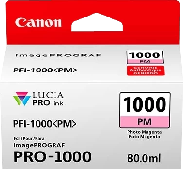 Canon Original PFI-1000PM / 0551C001 Tintenpatrone Magenta Photo Magenta bis zu 3755 Seiten 80ml