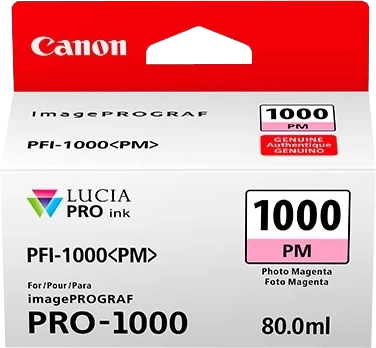 Original Canon PFI-1000PM / 0551C001 Tinte Magenta Photo Magenta bis zu 3755 Seiten 80ml