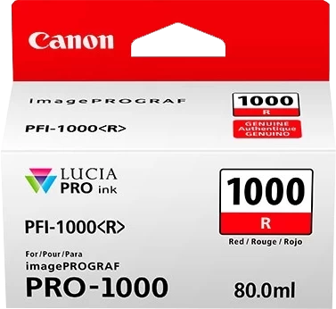Original Canon PFI-1000R / 0554C001 Tinte Rot bis zu 3165 Seiten 80ml