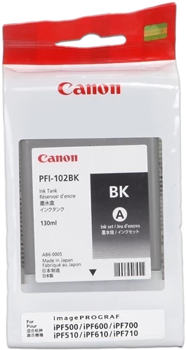 Original Canon PFI-102BK / 0895B001 Tinte Schwarz bis zu 16000 Seiten 130ml