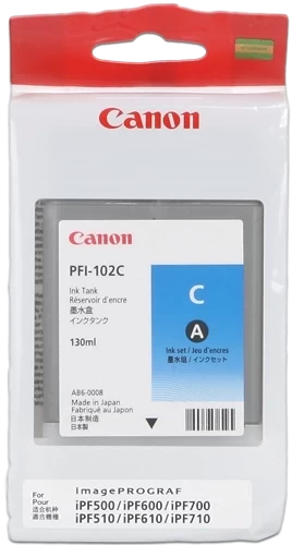 Canon Original PFI-102C / 0896B001 Tintenpatrone Cyan bis zu 3000 Seiten