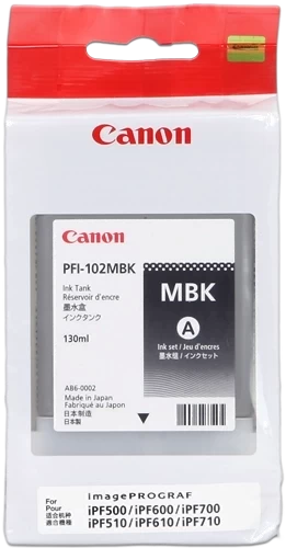 Original Canon PFI-102MBK / 0894B001 Tinte Matt Schwarz bis zu 16000 Seiten 130ml