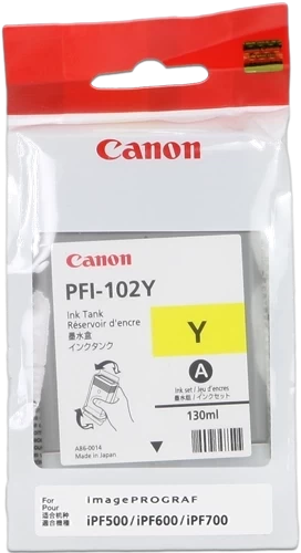 Canon Original PFI-102Y / 0898B001 Tintenpatrone Gelb bis zu 3000 Seiten