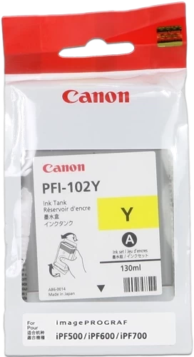 Original Canon PFI-102Y / 0898B001 Tinte Gelb bis zu 3000 Seiten 130ml
