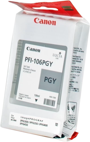 Original Canon PFI-106PGY / 6631B001 Tinte Photo Grau 130ml