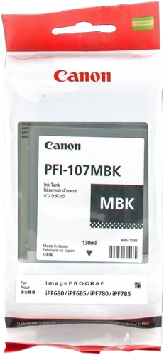 Canon Original PFI-107MBK / 6704B001 Tintenpatrone Schwarz Matt Schwarz 130ml