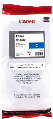 Original Canon PFI-207C / 8790B001 Tinte Cyan 300ml